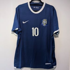 Brazil Ronaldinho #10 Jersey 2006 Away Blue